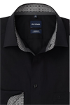 Produktbild f�r 'OLYMP Luxor modern fit Hemd Langarm New Kent Kragen Popeline schwarz'