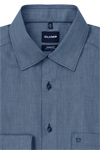 Produktbild f�r 'OLYMP Luxor modern fit Hemd Langarm New Kent Kragen Muster blau'