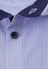 Produktbild fr 'PURE Modern Fit Hemd Langarm Haifisch Kragen mit Patch Streifen blau'