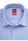 Produktbild fr 'PURE Slim Fit Hemd Langarm New Kent Kragen reine Baumwolle eisblau'