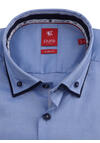 Produktbild fr 'PURE Slim Fit Hemd Langarm Doppelkragen Button Down Stretch blau'