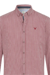 Produktbild fr 'PURE Slim Fit Trachtenhemd Langarm Button Down Kragen Karo rot'