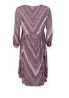 Produktbild fr 'RICH&ROYAL Langarm Kleid V-Ausschnitt Raffung Muster rosa'