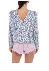 Produktbild fr 'REPLAY Bluse Langarm Rundhals Rschen Muster wei'