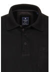 Produktbild fr 'REDMOND Poloshirt Langarm geknpfter Polokragen Pique schwarz'