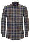 Produktbild fr 'REDMOND Comfort Fit Hemd Langarm New Kent Kragen Flanell Karo braun'