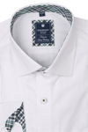 Produktbild f�r 'REDMOND Casual Comfort Fit Hemd Langarm New Kent Kragen Fischgrat wei�'