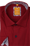 Produktbild f�r 'REDMOND Casual Modern Fit Hemd Langarm New Kent Kragen Fischgrat rot'