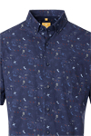 Produktbild fr 'REDMOND Casual Modern Fit Hemd Halbarm Muster blau'