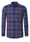Produktbild fr 'REDMOND Casual Modern Fit Hemd Langarm New Kent Kragen Flanell Karo rot'