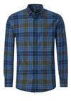 Produktbild fr 'REDMOND Casual Modern Fit Hemd Langarm New Kent Kragen Flanell Karo grn'