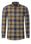 Produktbild fr 'REDMOND Casual Modern Fit Hemd Langarm New Kent Kragen Flanell Karo braun'