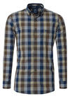 Produktbild fr 'REDMOND Casual Modern Fit Hemd Langarm New Kent Kragen Karo braun'