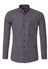 Produktbild fr 'REDMOND Casual Modern Fit Hemd Langarm Button Down Kragen Muster dunkelblau'