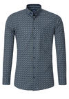 Produktbild fr 'REDMOND Casual Comfort Fit Hemd Langarm Button Down Kragen Muster blau'