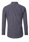 Produktbild fr 'REDMOND Casual Comfort Fit Hemd Langarm Button Down Kragen Muster dunkelblau'