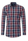 Produktbild fr 'REDMOND Casual Comfort Fit Hemd Langarm New Kent Kragen Karo rot'