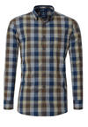Produktbild fr 'REDMOND Casual Comfort Fit Hemd Langarm New Kent Kragen Karo braun'