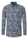Produktbild fr 'REDMOND Casual Comfort Fit Hemd Langarm Button Down Kragen Muster grn'
