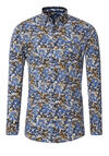 Produktbild fr 'REDMOND Casual Comfort Fit Hemd Langarm Button Down Kragen Muster braun'
