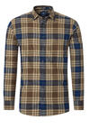 Produktbild fr 'REDMOND Casual Comfort Fit Hemd Langarm New Kent Kragen Flanell Karo braun'