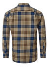 Produktbild fr 'REDMOND Casual Comfort Fit Hemd Langarm New Kent Kragen Flanell Karo braun'