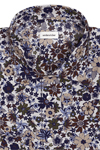 Produktbild fr 'SEIDENSTICKER Regular Hemd Langarm New Kent Kragen Leinen Blumenmuster braun'