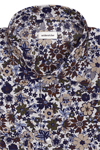 Produktbild fr 'SEIDENSTICKER Slim Hemd Langarm New Kent Kragen Leinen Blumenmuster braun'