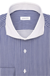 Produktbild f�r 'SEIDENSTICKER Slim Hemd Langarm Haifischkragen Streifen blau'