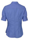 Produktbild fr 'SEIDENSTICKER Slim Fit Bluse Halbarm offener Kragen Fil a Fil mittelblau'