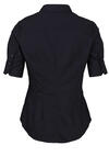 Produktbild fr 'SEIDENSTICKER Slim Fit Bluse Halbarm offener Kragen Popeline schwarz'
