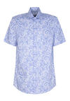 Produktbild fr 'SEIDENSTICKER Regular Fit Hemd Halbarm New Kent Kragen Muster blau'