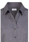 Produktbild fr 'SEIDENSTICKER Slim Fit Bluse Langarm Offener Kragen Fil a Fil dunkelgrau'