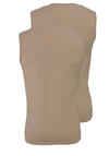 Produktbild fr 'VENTI Modern Fit Tanktop rmellos V-Ausschnitt Doppelpack Jersey beige'