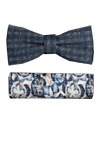 Produktbild fr 'VENTI Fliege + Einstecktuch Set Muster blau'