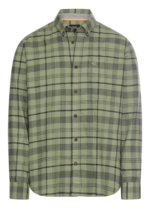 CAMEL ACTIVE Hemd Langarm Button Down Kragen Flanell Karo gr�n