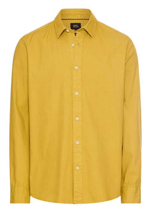 CAMEL ACTIVE Hemd Langarm New Kent Kragen Garment Dye gelb
