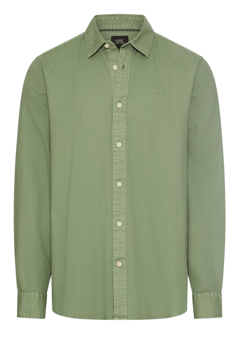 CAMEL ACTIVE Hemd Langarm New Kent Kragen Garment Dye gr�n