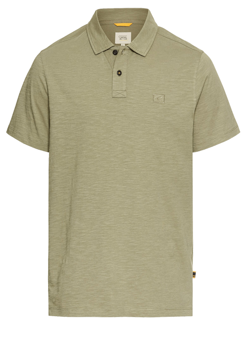 CAMEL ACTIVE Poloshirt Halbarm geknöpfter Polokragen Jersey oliv