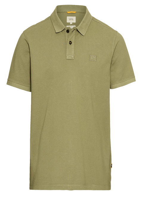 CAMEL ACTIVE Poloshirt Halbarm geknöpfter Polokragen Pique oliv