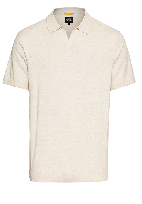CAMEL ACTIVE Strickpolo Halbarm Polokragen ecru
