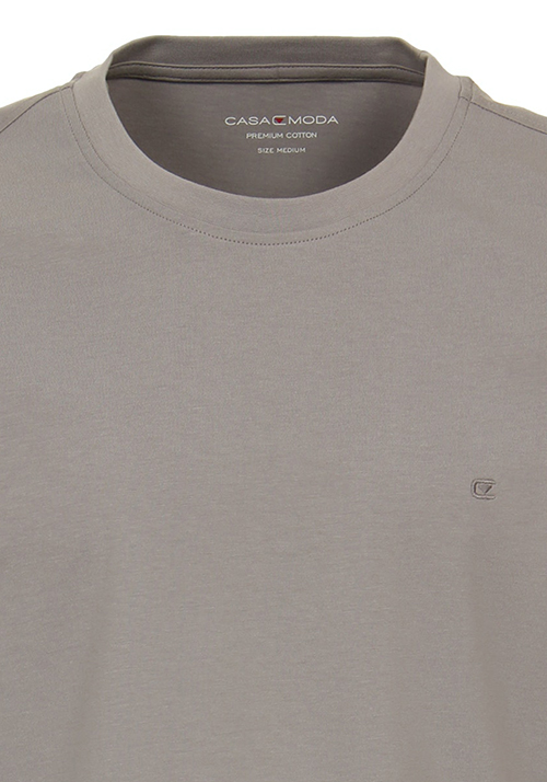 CASAMODA T-Shirt mit Rundhals reine Baumwolle silber
