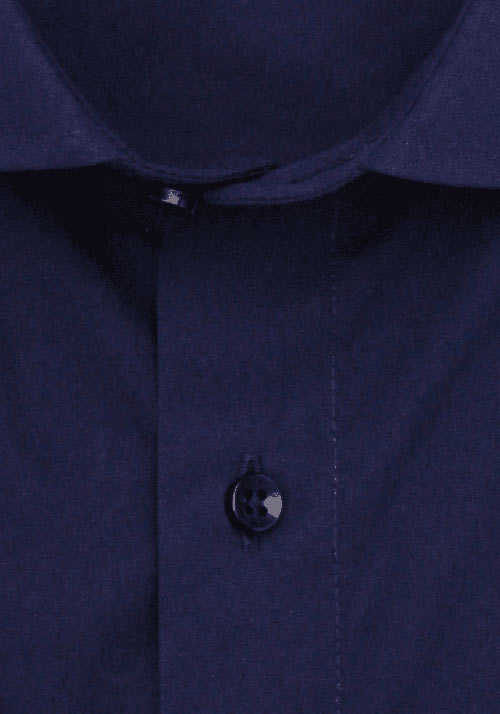 CASAMODA Modern Fit Hemd Halbarm New Kent Kragen nachtblau