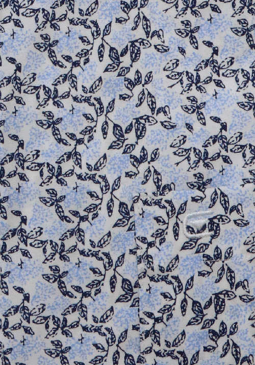 CASAMODA Modern Fit Hemd Langarm Haifischkragen Muster blau
