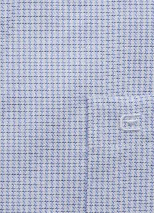 CASAMODA Comfort Fit Hemd Langarm Haifischkragen bügelfrei Muster blau