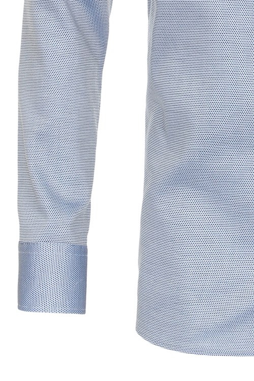 CASAMODA Modern Fit Hemd Langarm New Kent Kragen Stretch Struktur dunkelblau