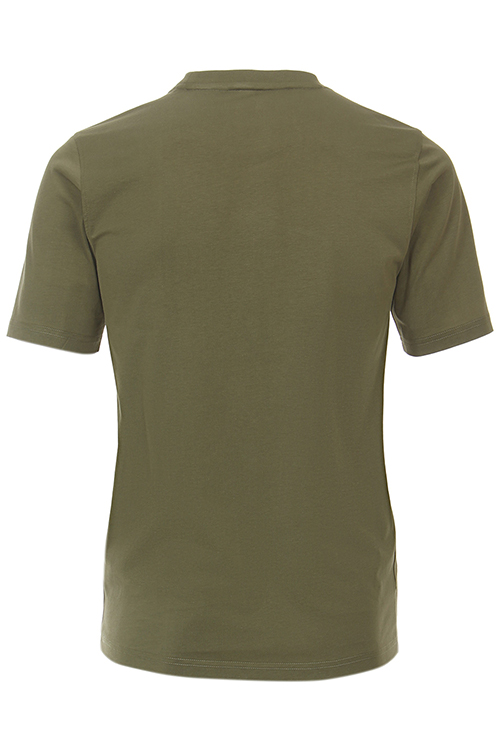 CASAMODA T-Shirt Halbarm Rundhals Print Jersey oliv