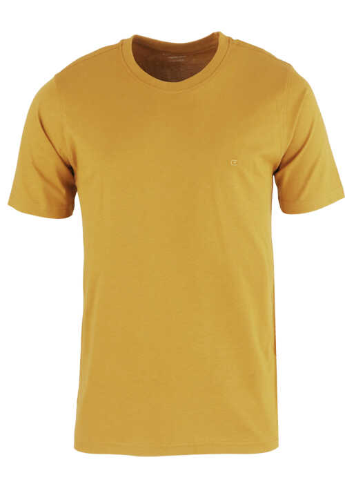 CASAMODA T-Shirt mit Rundhals reine Baumwolle gelb