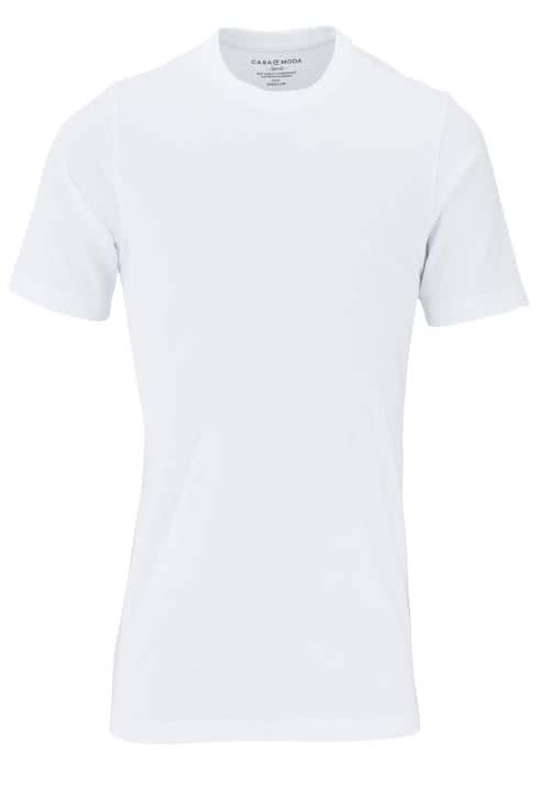 CASAMODA T-Shirt mit Rundhals reine Baumwolle wei
