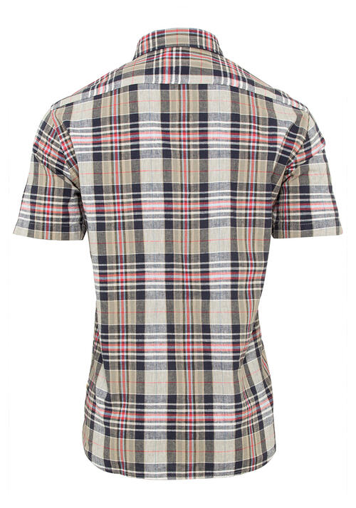 CAMEL ACTIVE Regular Fit Hemd Halbarm Button Down Kragen Karo blau